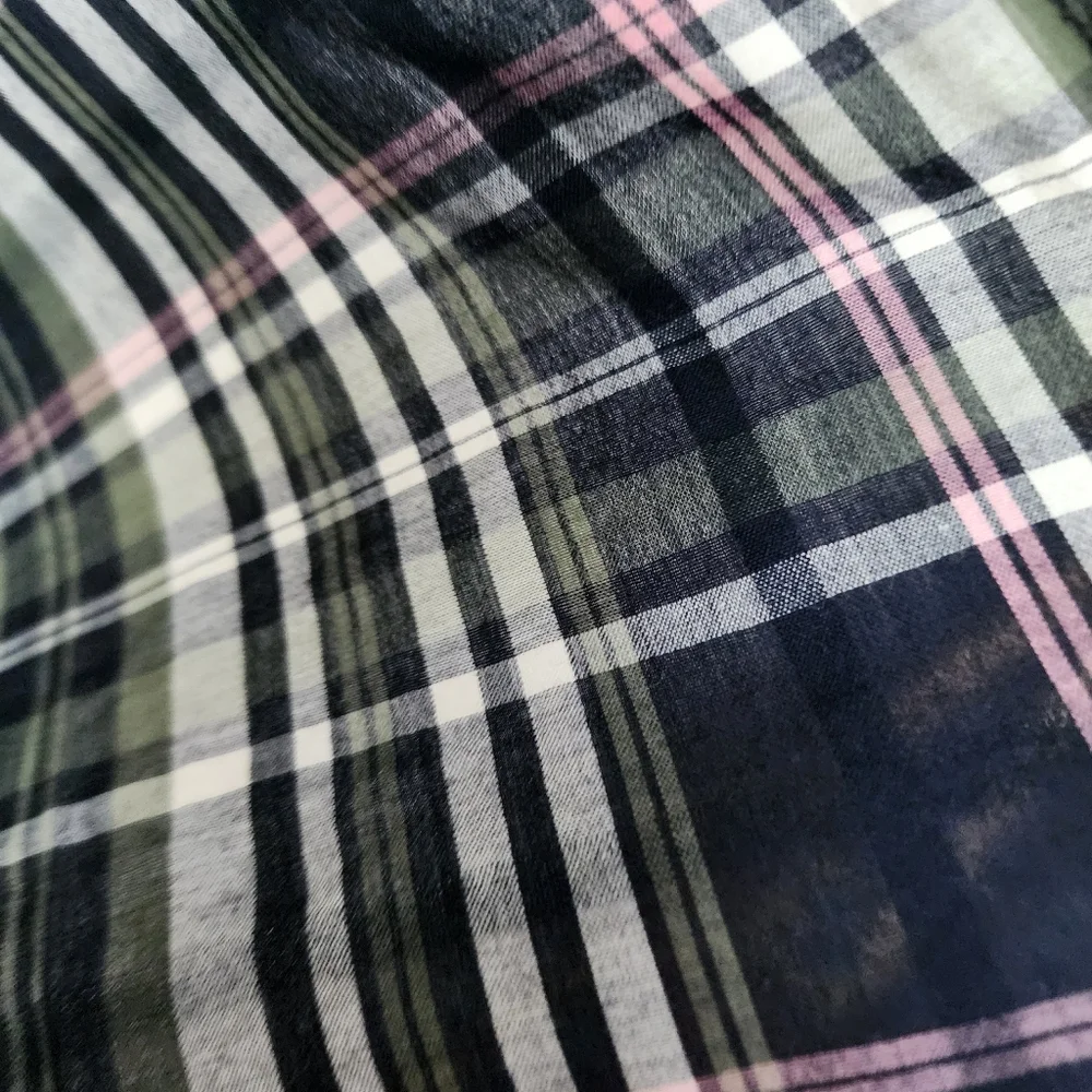 J.CREW Slim Indian madras Button down lightweight‎ shirt in plaid size L